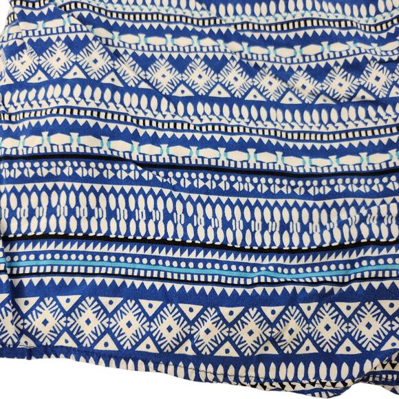 Old Navy Shorts Womens XL Blue White Geometric Boho Pull On Elastic Waist Beads - Picture 4 of 11